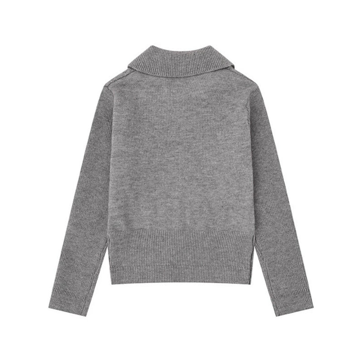 Women's fine knit polo sweater with cable pattern, decorative button trim and tailored fit Amarae