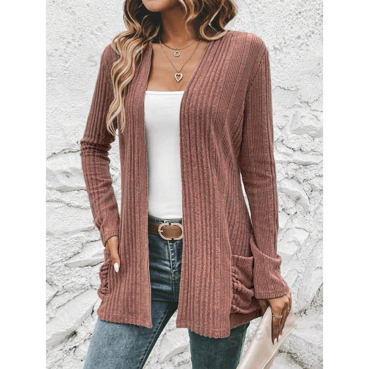 Knit jacket for women with open design and practical pockets Lune London