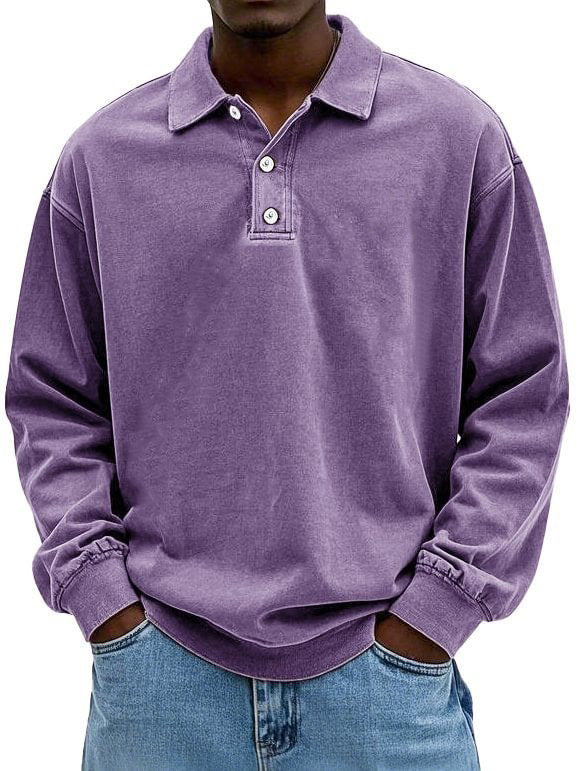 Men's polo t-shirt with button placket and relaxed fit Lune London
