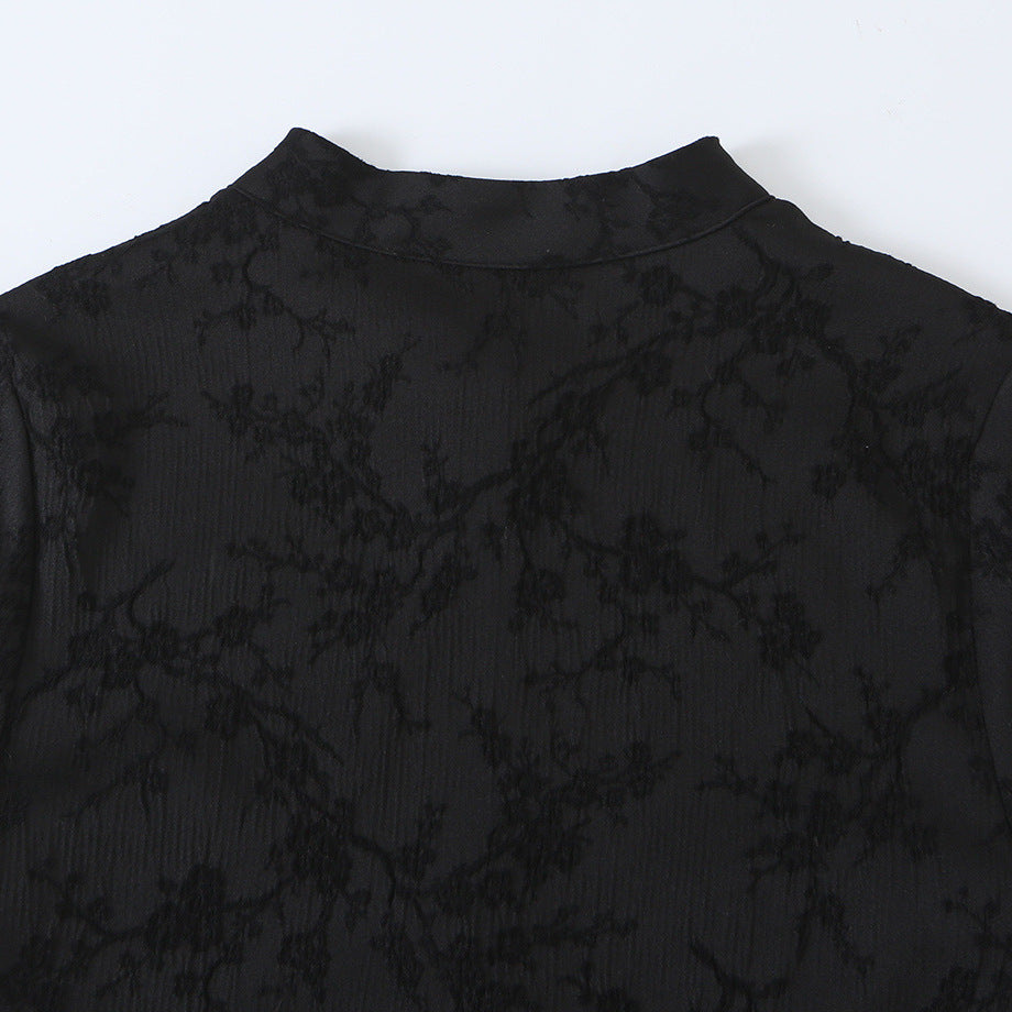 Women's Sleeveless Cheongsam-Inspired Top with Stand Collar and Decorative Button Placket Amarae
