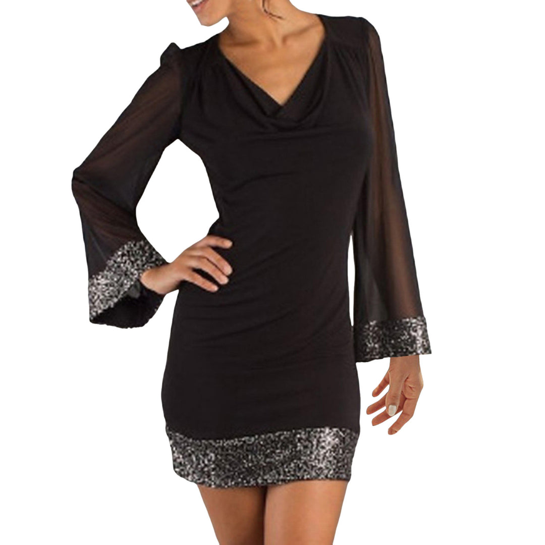 Lune London mini dress with shimmering sleeves