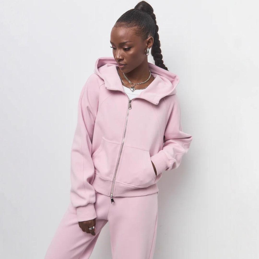 Ladies Sporty Hoodie and Jogging Set with Practical Pockets Lune London