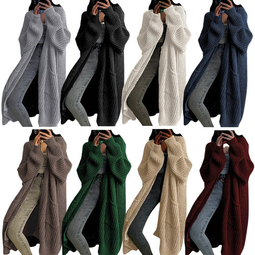 Long cardigan for women with a relaxed fit and large pockets Amarae