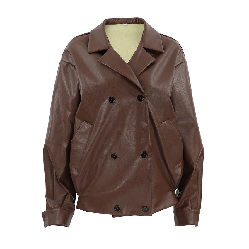 Oversized faux leather jacket for women with a modern design Lune London