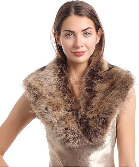 Ladies luxurious faux fur stole in loop design with voluminous shawl collar Amarae