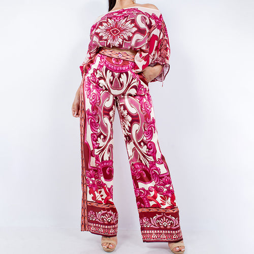 Ensemble Élégant pour Femmes avec Pantalon Large et Motif Élégant Chic & Stil