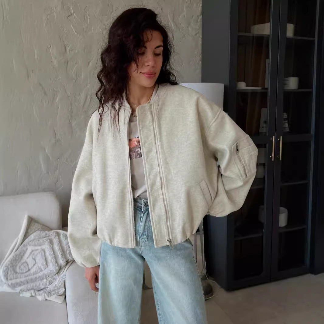 Casual bomber jacket for women with quilted design and practical pockets Lune London