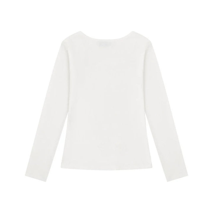 Women's long-sleeve shirt with round neckline, rhinestone print and angel motif Amarae