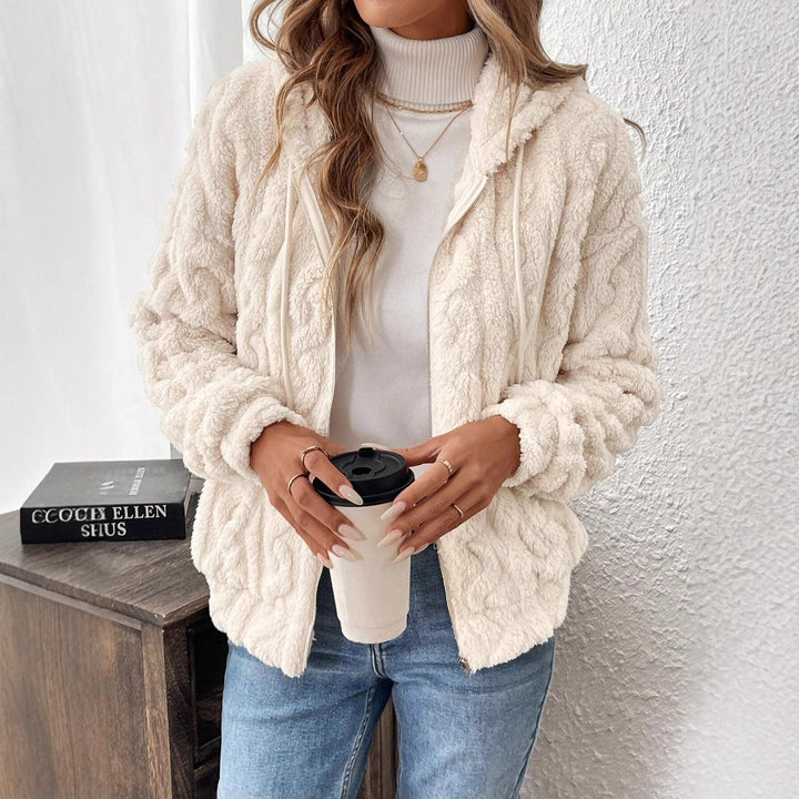 Ladies comfortable fleece jacket with twisted pattern Lune London