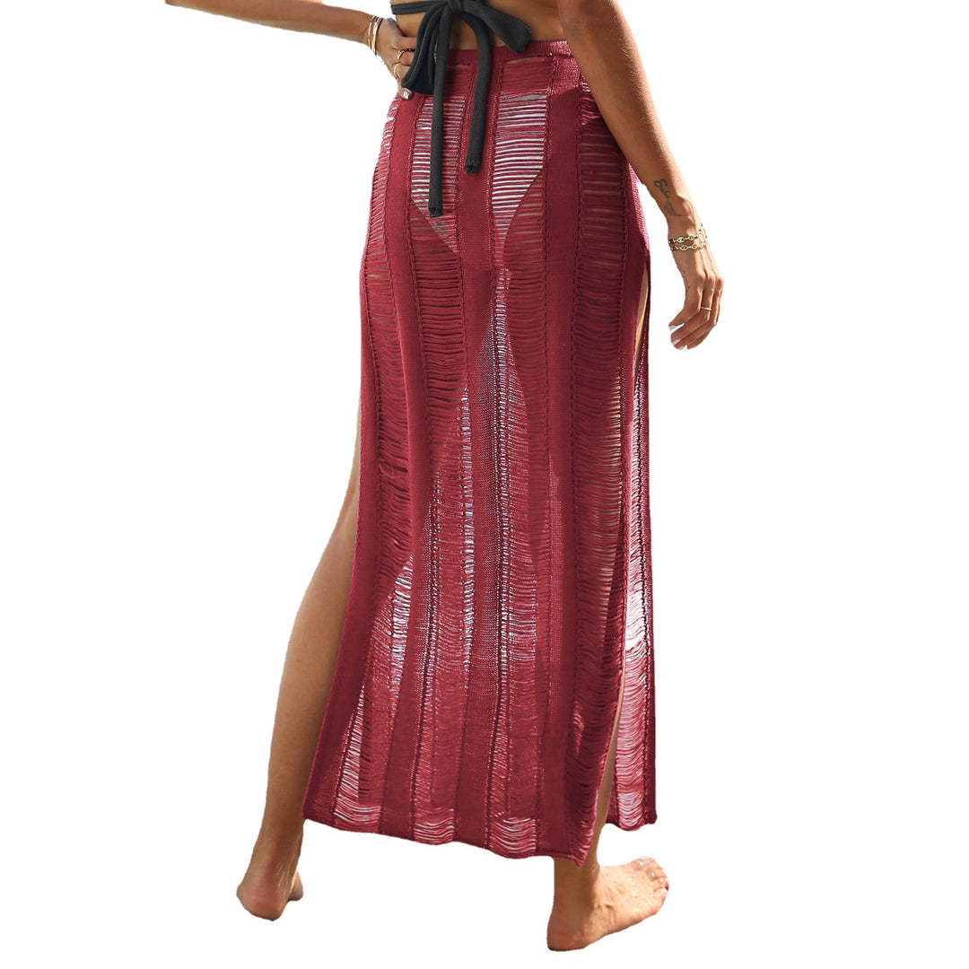 Women Maxi Skirt Beach Vertical Stripes Transparent Lune London