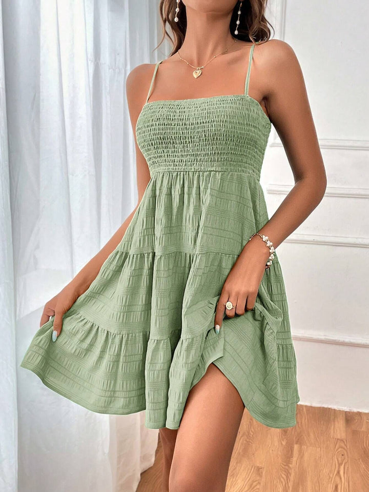Sleeveless mini dress for women with flared skirt and elastic top Lune London