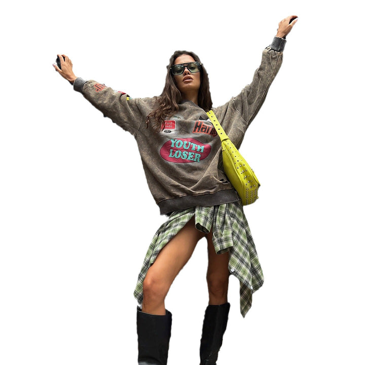 Women's oversized sweatshirt with creative graphic design and stylish details Lune London
