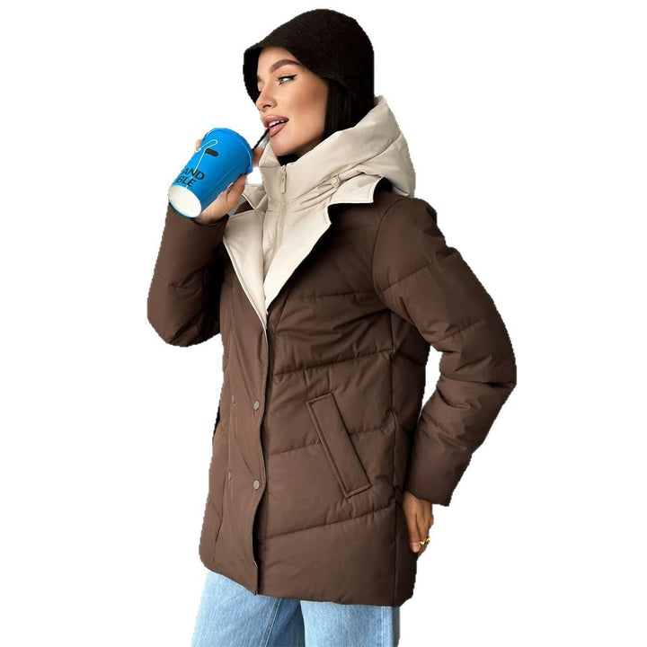 Women padded double-breasted parka with removable quilted inner vest Amarae