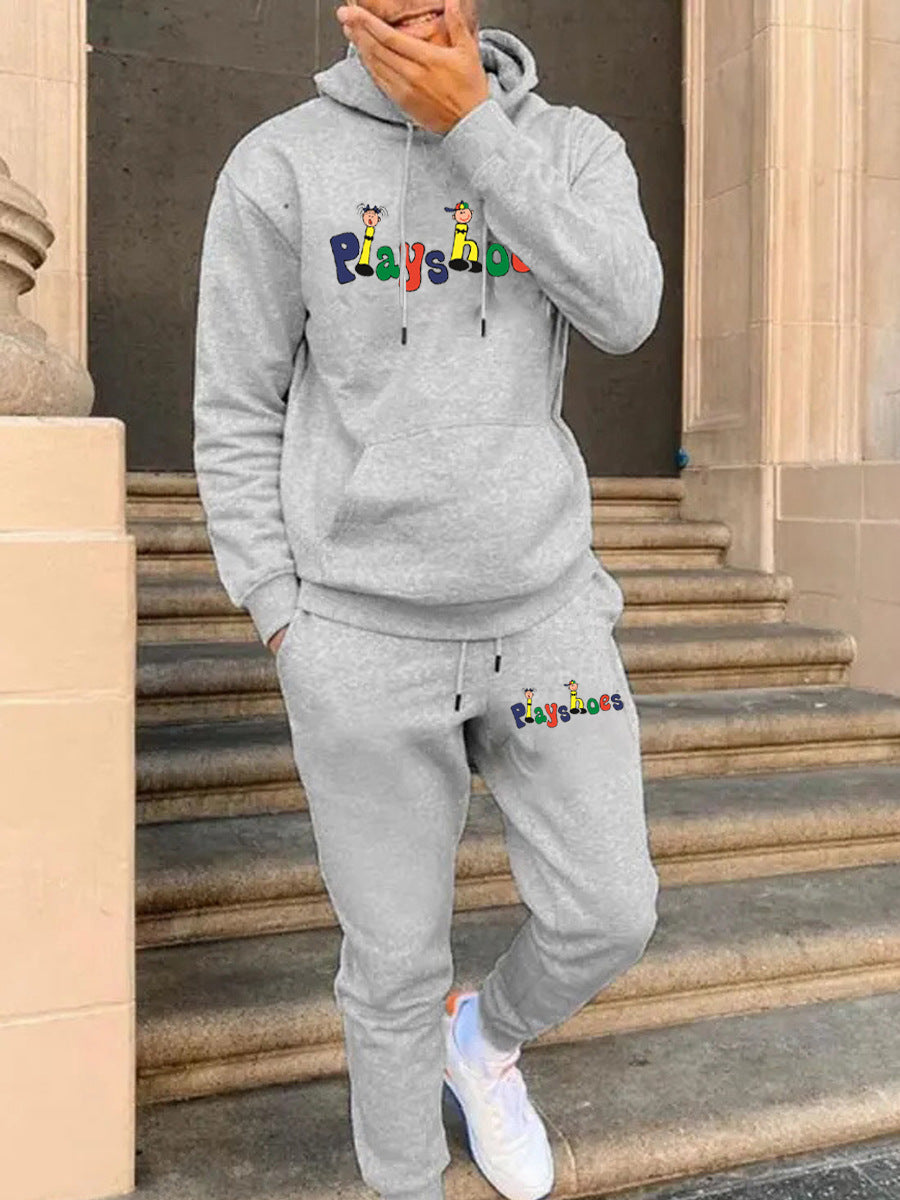 Ladies Hooded Sweatshirt and Jogging Pants Set with Creative Graphic Design Lune London