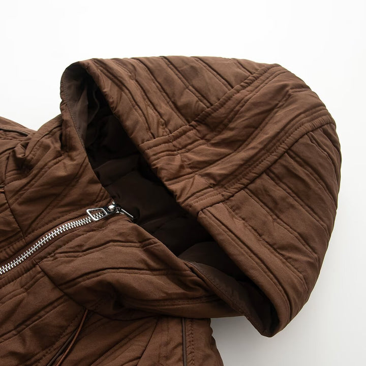 Women's padded jacket with hood, drawstring and loose fit Amarae