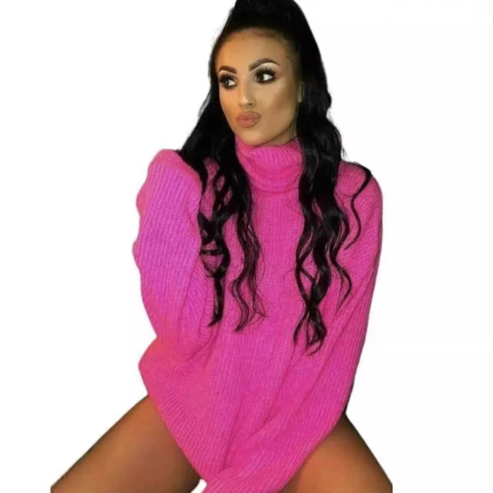 Oversized knitted sweater for women with high collar and relaxed fit Lune London