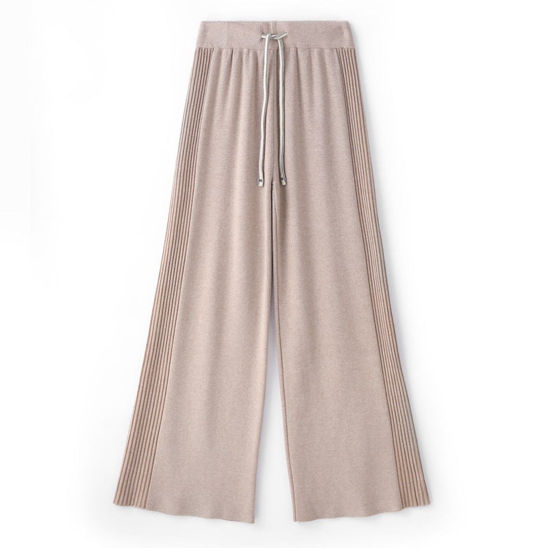 Pantalons confort plissés pour femmes avec taille élastique et jambes larges Chic & Stil