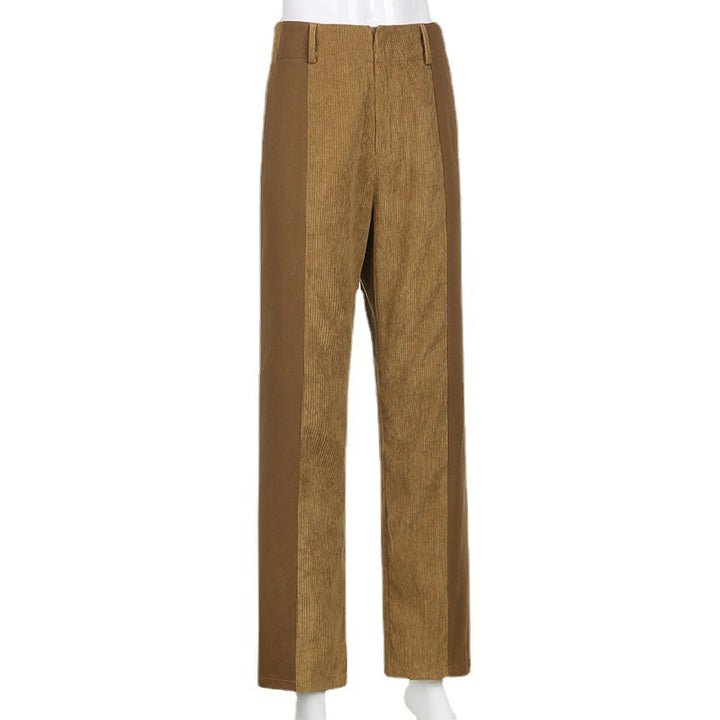 Elegant women's high-waisted corduroy pants with wide leg Lune London