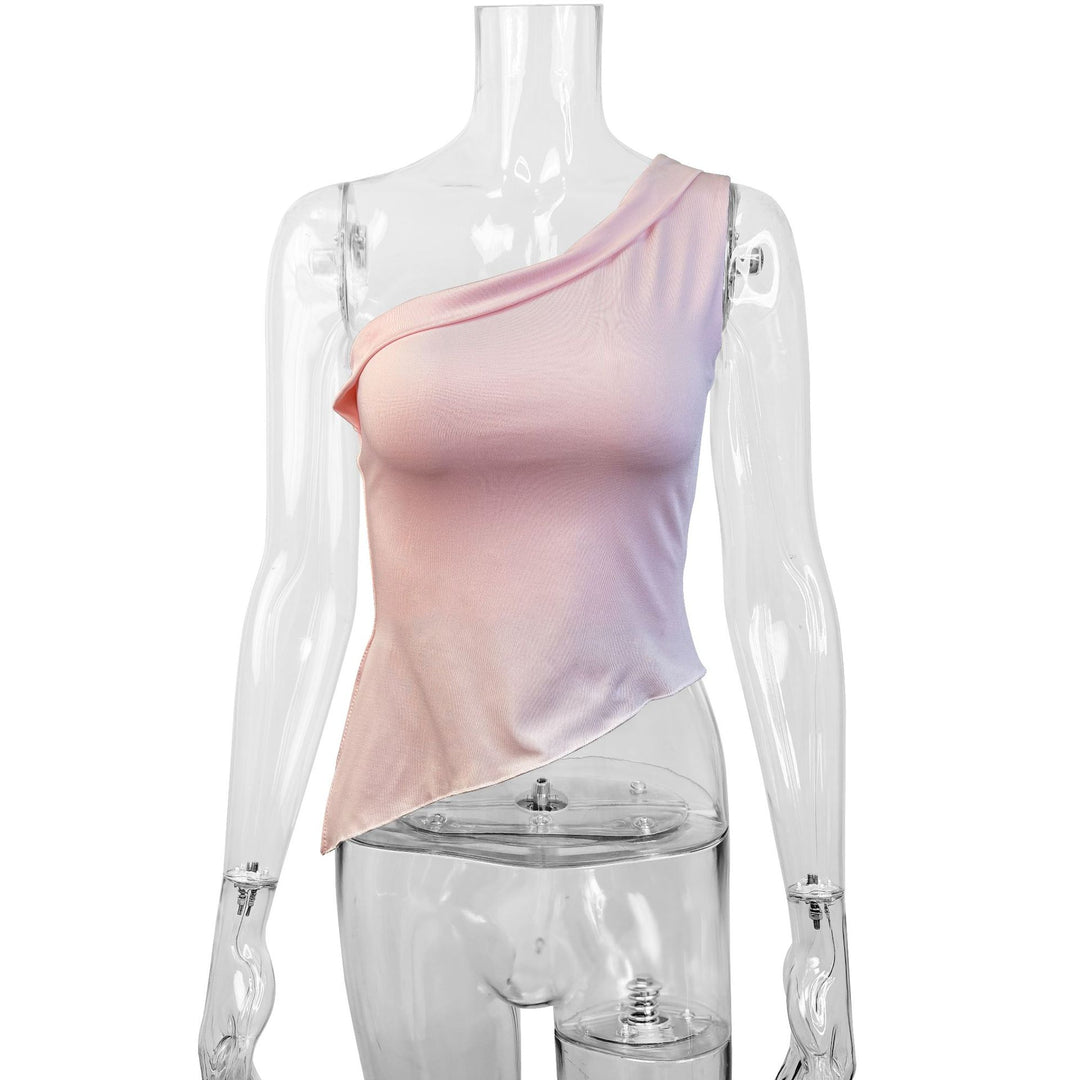 Women Elegant Asymmetrical Top with One Shoulder Design Lune London