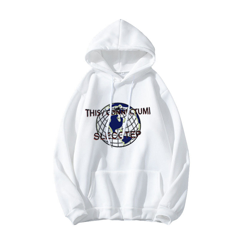 Women's Hoodie with Modern World Map Design Chic & Stil