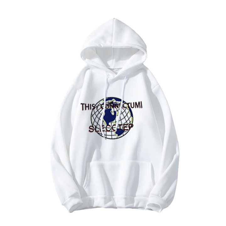 Women's Hoodie with Modern World Map Design Chic & Stil
