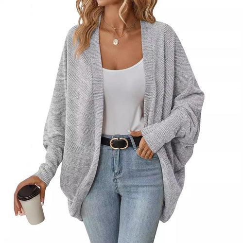 Casual knitted jacket for women with a relaxed fit and wide sleeves Amarae