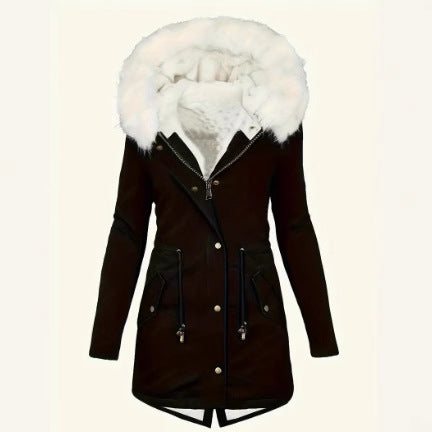 Ladies padded winter coat with removable hood Amarae