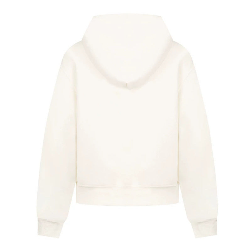Women's hooded sweat jacket with decorative loops and metal button details Amarae