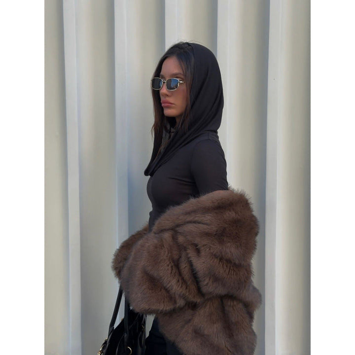 Women's Luxurious Faux Fur Coat with Elegant Cut Chic Und Stil