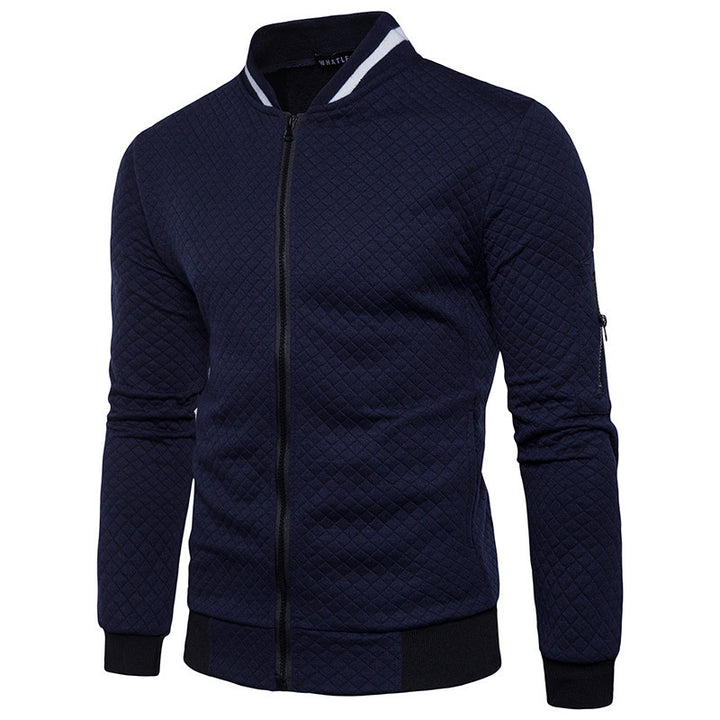 Quilted jacket for men with high collar and practical pockets Lune London