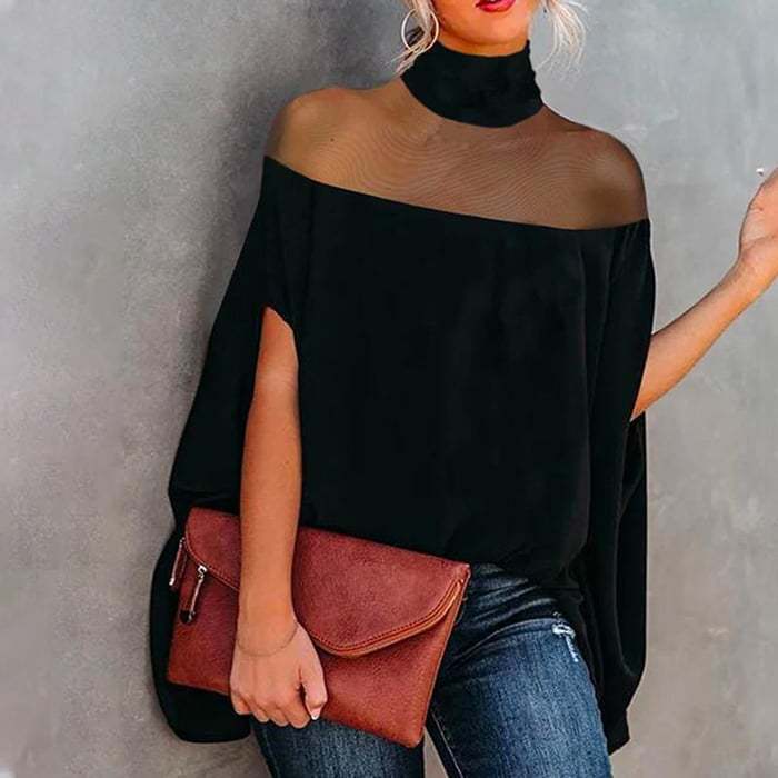 Haut à manches courtes pour femmes avec inserts transparents Chic & Stil