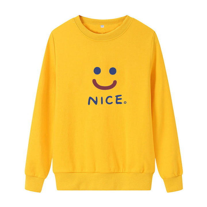 Women casual sweatshirt with cheerful smile motif Chic & Stil