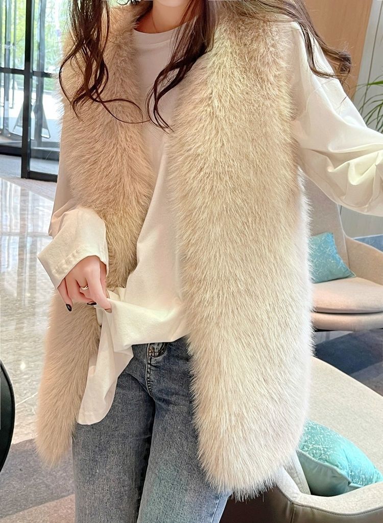 Ladies Faux Fur Gilet Lune London
