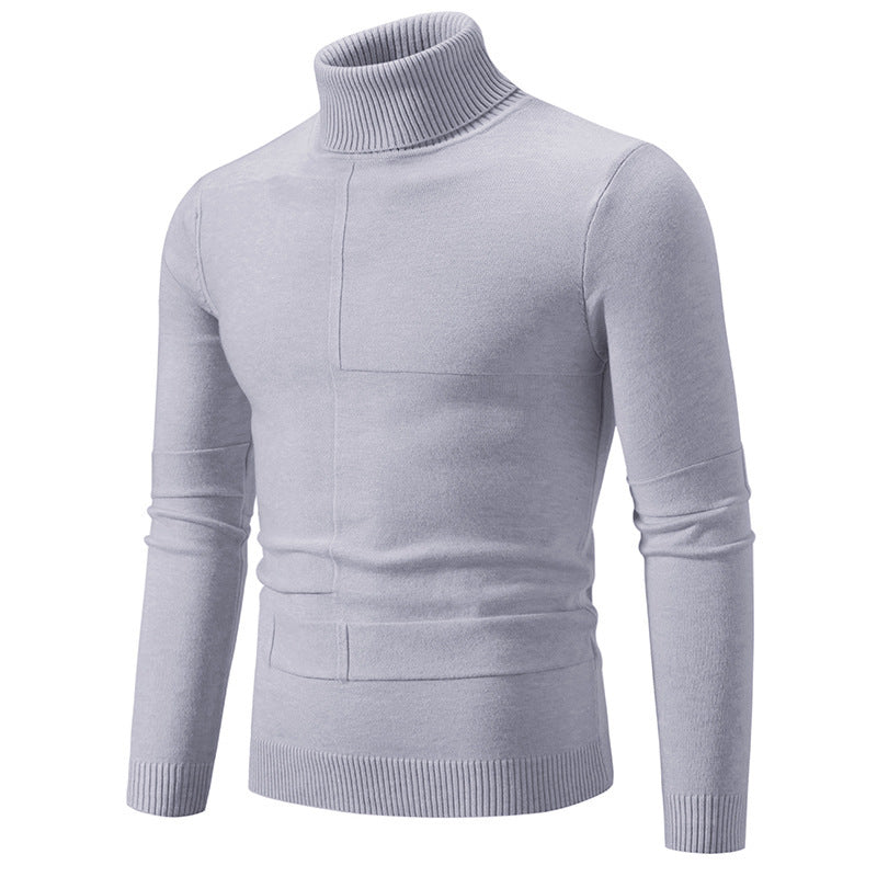 Elegant turtleneck sweater for men with a modern cable pattern Lune London