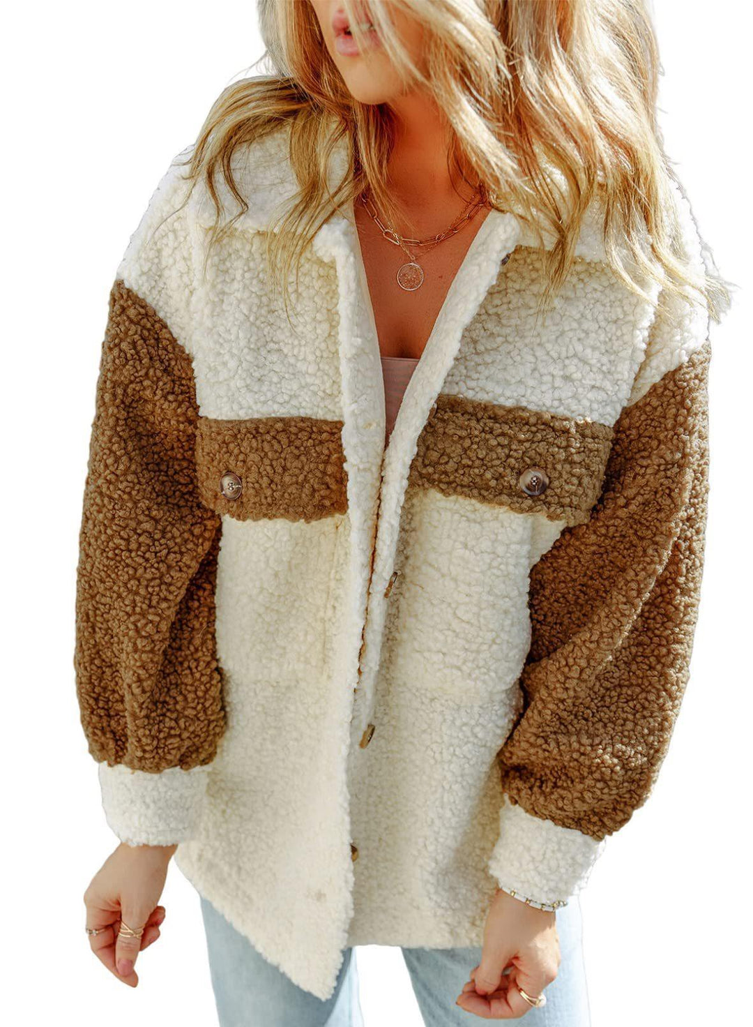 Ladies Comfortable Fleece Jacket with Snap Buttons Amarae