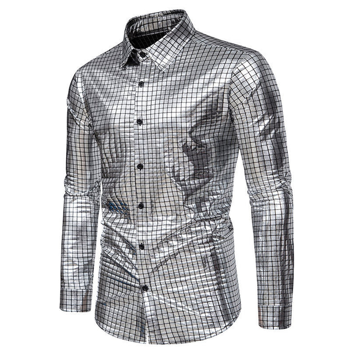Shiny shirt for men with exclusive check pattern Lune London