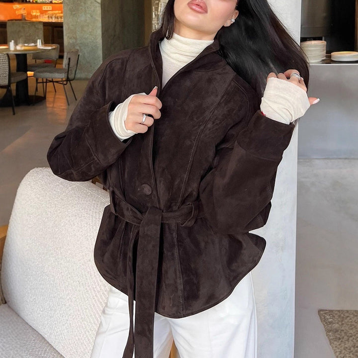 Women Elegant Reversible Suede Blazer Jacket High Quality Lune London