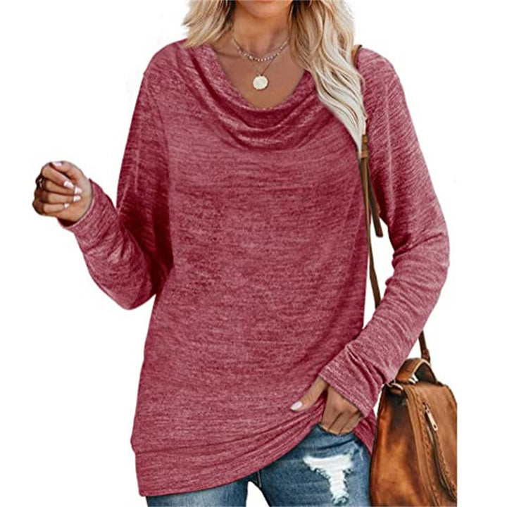 Women Long Sleeve Casual Top with Deep Neckline and Comfortable Fit Lune London