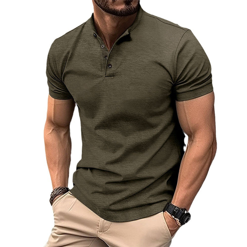 Men's Polo Shirt with Button Placket and Short Sleeves Lune London