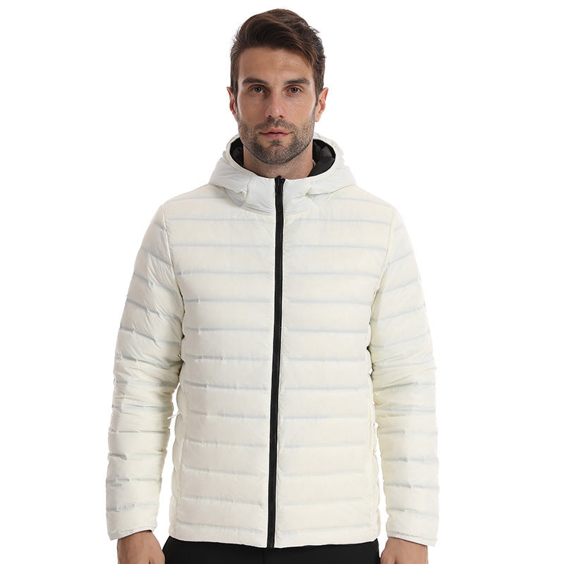 Men's ultra-light padded hooded jacket with compact packing size and wind-resistant surface Amarae