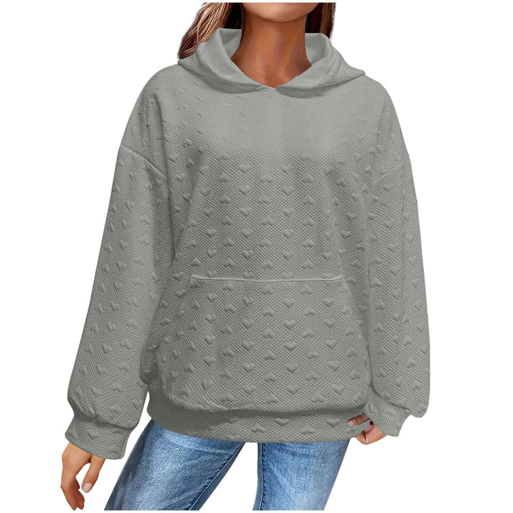 Women Oversized Cozy Hoodie with Textured Surface Lune London