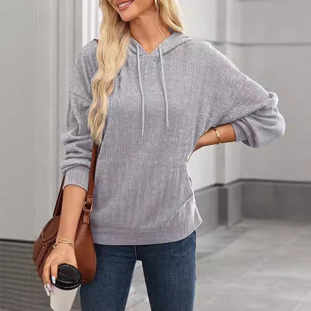 Ladies Oversized Hoodie with Chic Textured Design and Style