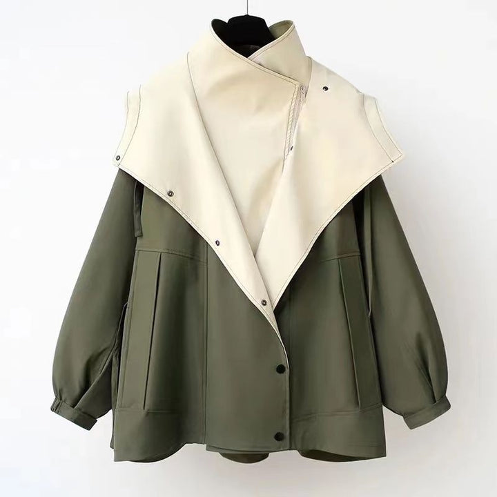 Oversized elegant jacket for women with high collar Lune London