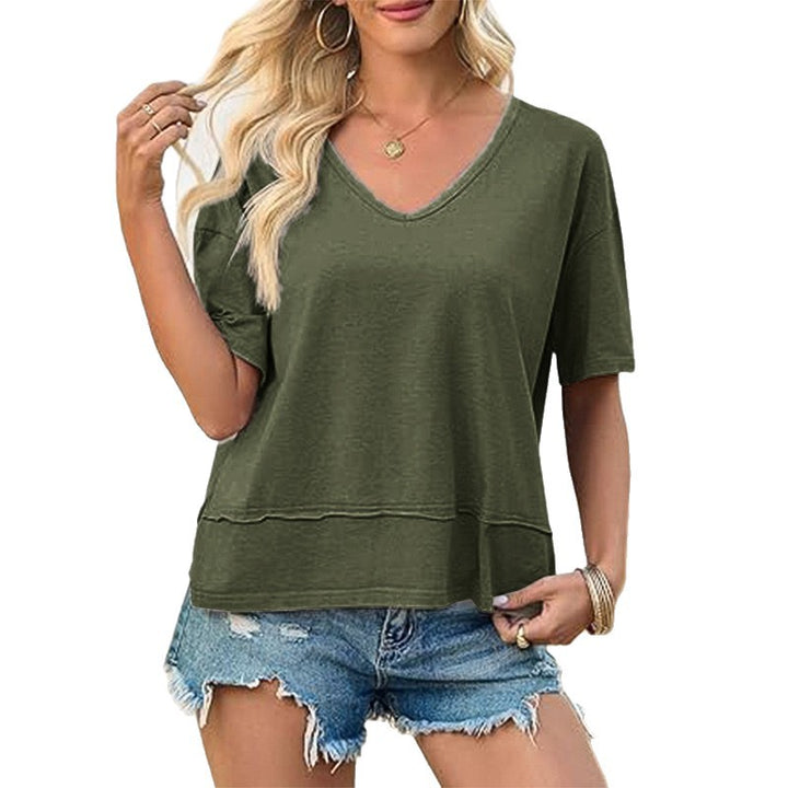 Lune London loose casual V-neck t-shirt for women