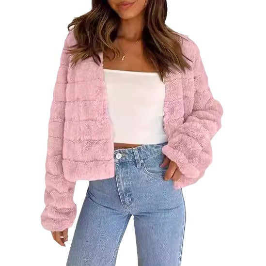 Ladies Short Cozy Jacket with Structured Design and Soft Inner Lining Amarae