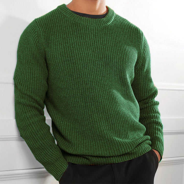 Chunky knit sweater for men with a textured design and a high collar Lune London