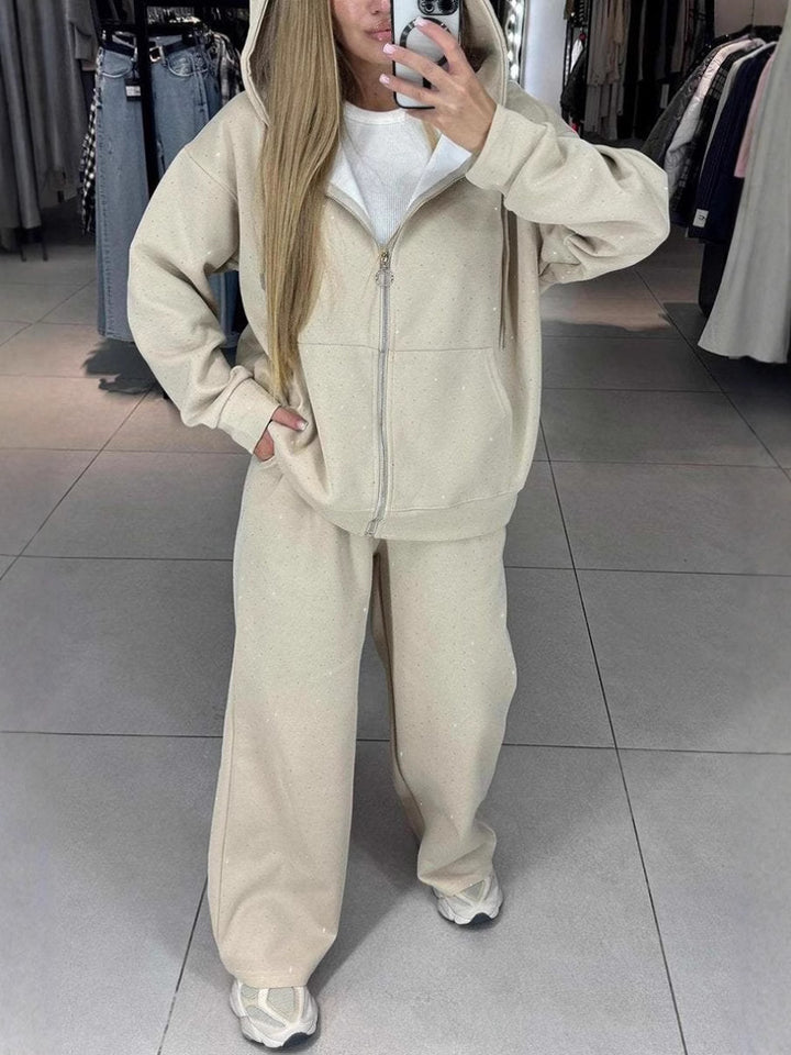 Chic Polka Dot Track Suit for Women