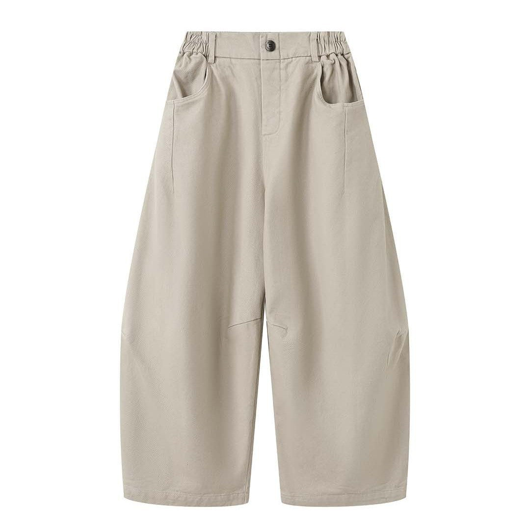Women's high-waisted culotte pants made of cotton twill with a wide comfort waistband and large side pockets Amarae