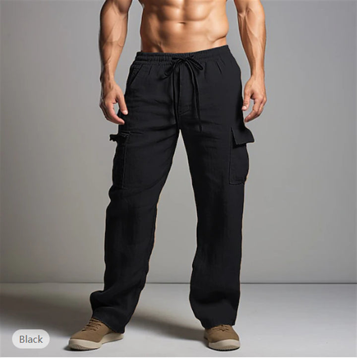 Casual cargo pants for men with elastic waistband and practical side pockets Lune London