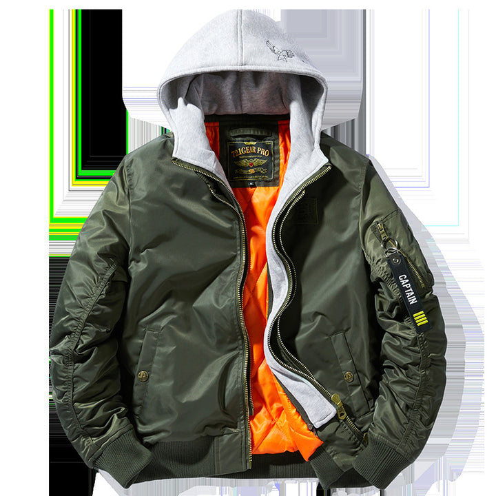 Men's bomber jacket with removable hood and practical pockets Lune London